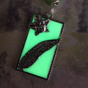 Glowing Green Man Leaf Keychain