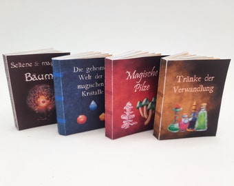 Livres miniatures magiques pour la magie des gnomes - ensemble de 4