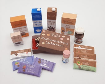 Chocolat miniature comme kit de bricolage pour nains, accessoires de porte de nains, chocolats, barre de chocolat, mini livre