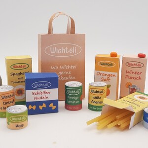 Pixy Supplies Supermarket - DIY Kit for Miniature Foods like Spaghetti, Milk, Cans, Juice, Chocolate