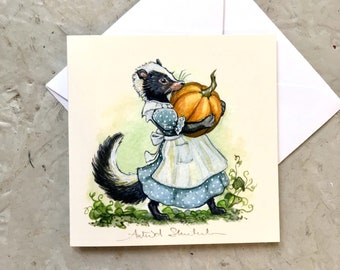 Lucy Skunk's Pumpkin (mini card)