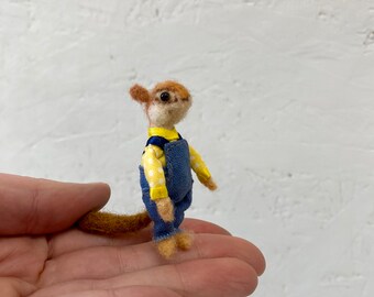 Charlie Chipmunk - Needle Felted - wool soft sculpture collectable