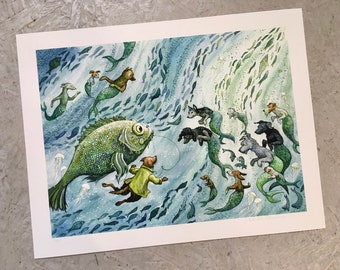 PRINT - Merdogs and Merpups (archival limited edition giclee print, signed & numbered)