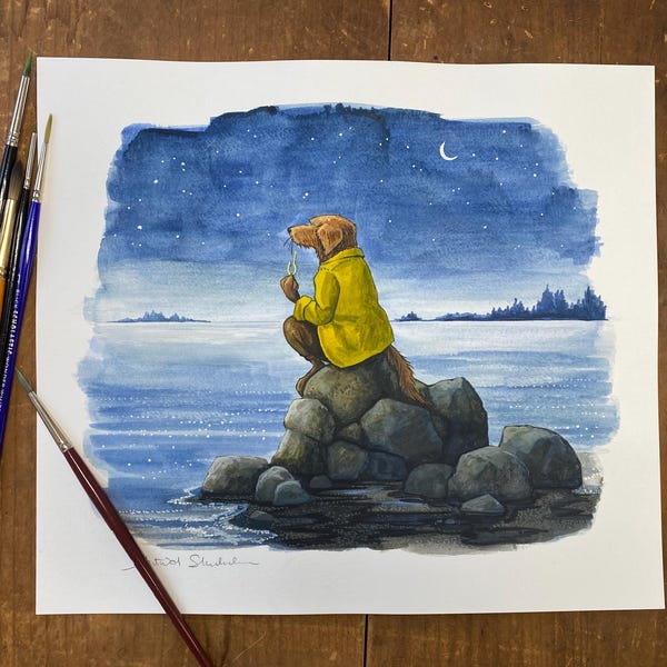 ORIGINAL - Walter y el Dorado (muestra de color para el libro SEA DOG)