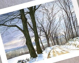 PRINT - Snowy Road (archival limited edition giclee print, signed & numbered)