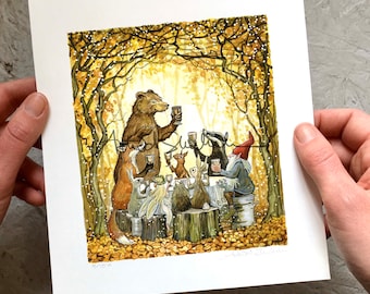 PRINT - Mr. Bear’s Autumn Feast (archival limited edition giclee print, signed & numbered)