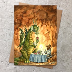 Hora do Chá com o Dragão (cartão em branco)