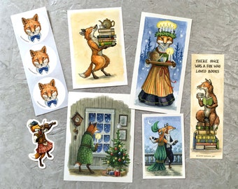 Fox Collection (9 item set - cards, bookmark, and stickers)