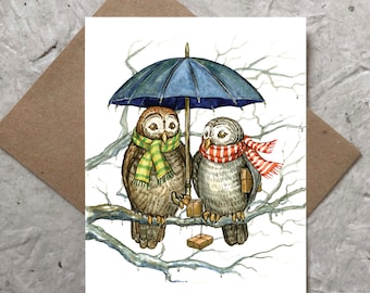 Two Owls (blank card)