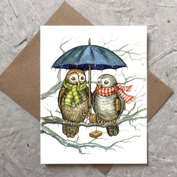 Two Owls (blank card)