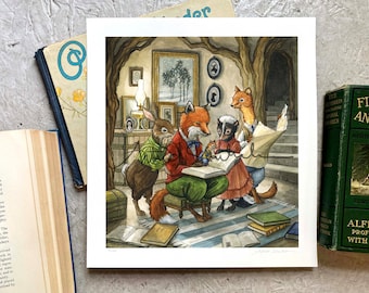 PRINT - Hector Fox & Friends/Uncle Hugo's Journal  (archival limited edition giclee print, signed/numbered)