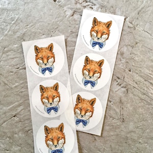 6 autocollants Hector Fox (2 pouces ronds)