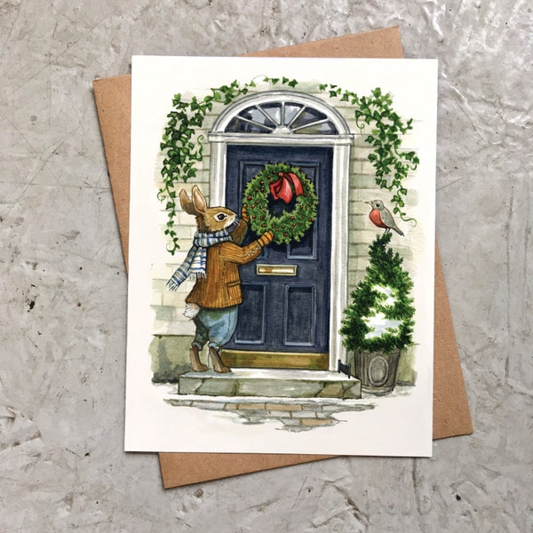 Mr. Rabbit's Wreath (blank card)