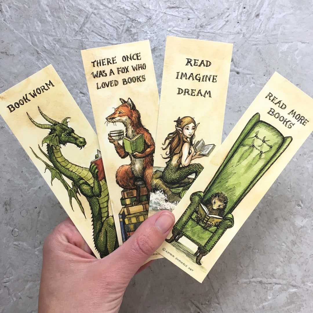 Anni - Set of four Linen Bookmarks with tassels