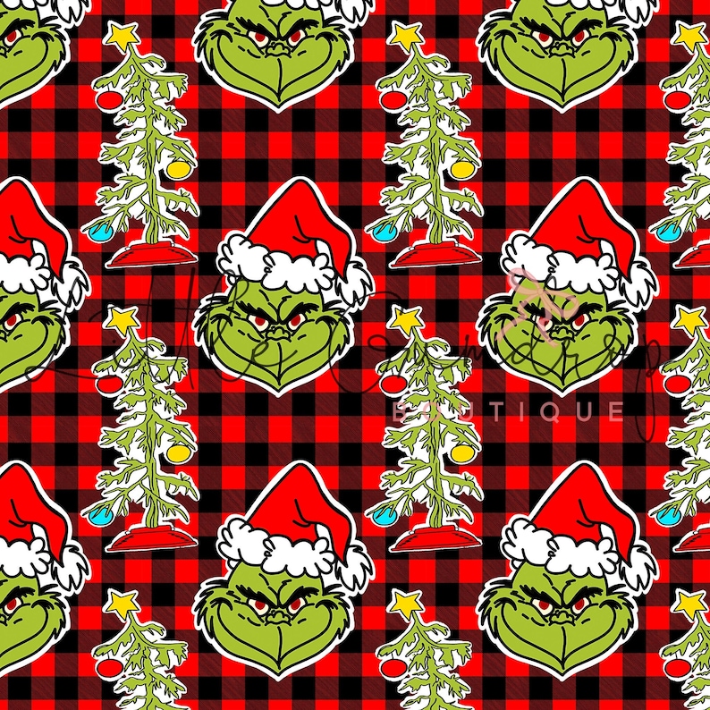 Grinch seamless pattern grinch pattern Christmas seamless Etsy