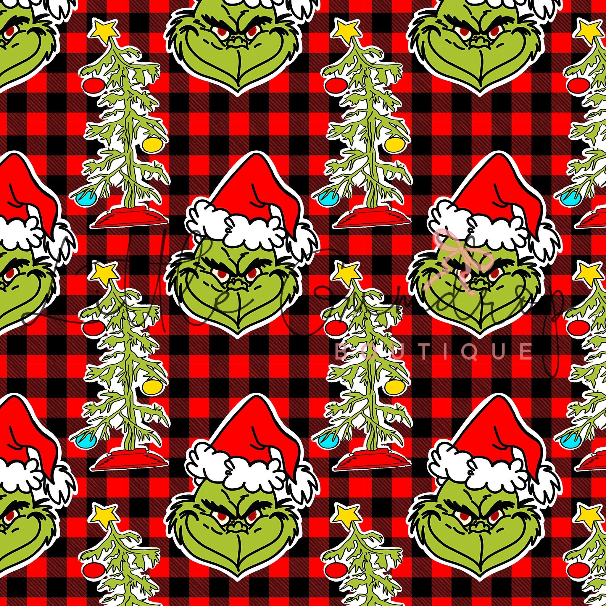Grinch seamless pattern grinch pattern Christmas seamless Etsy