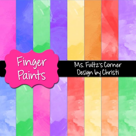 finger paint digital paper backgrounds for personal and etsy