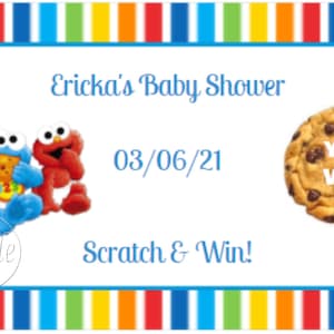 Sesame Street Babies Scratch Offs - Baby Shower Game - Big Bird - Cookie Monster - Elmo - Birthday Party Favors - Party Game - 20 CT Cards