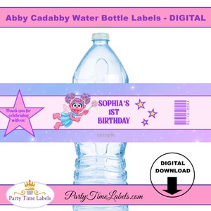 Abby Cadabby Wasserflaschenetikett - Geburtstagspartybevorzugung - DIGITALER DOWNLOAD