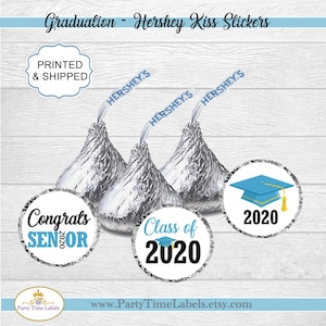 2025 Graduation 3/4&quot; Round Candy Stickers - Graduation Party Favor Labels - 12 Color Choices - Envelope Seals - 108 CT Printed Labels