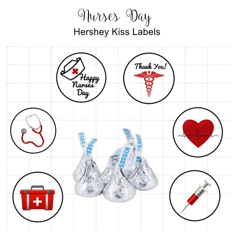 nurse hershey kiss stickers nurses day nurses week party