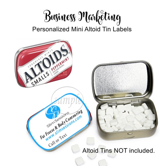 Mini Altoid Tin Labels Business Marketing Personalized Stickers Promotional  48 CT Printed Labels 