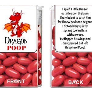 Dragon Poop Tic Tac Labels - Halloween Party Favor - Birthday Party Favors - Tic Tac Stickers - 14 CT Printed Labels