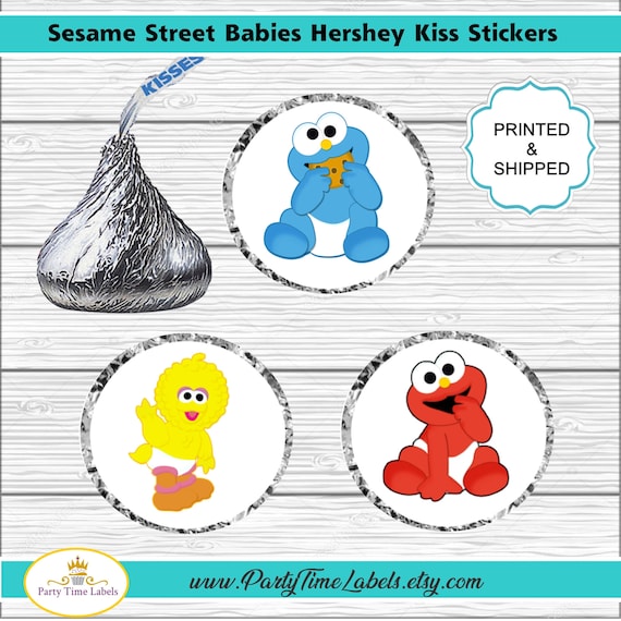 12 Sesame Street Gang Birthday Party Baby Shower Water Bottle Stickers Big Bird 