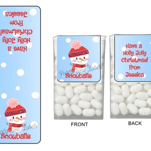 Snowman Tic Tac Labels - Stocking Stuffers - Christmas Party Favors ...