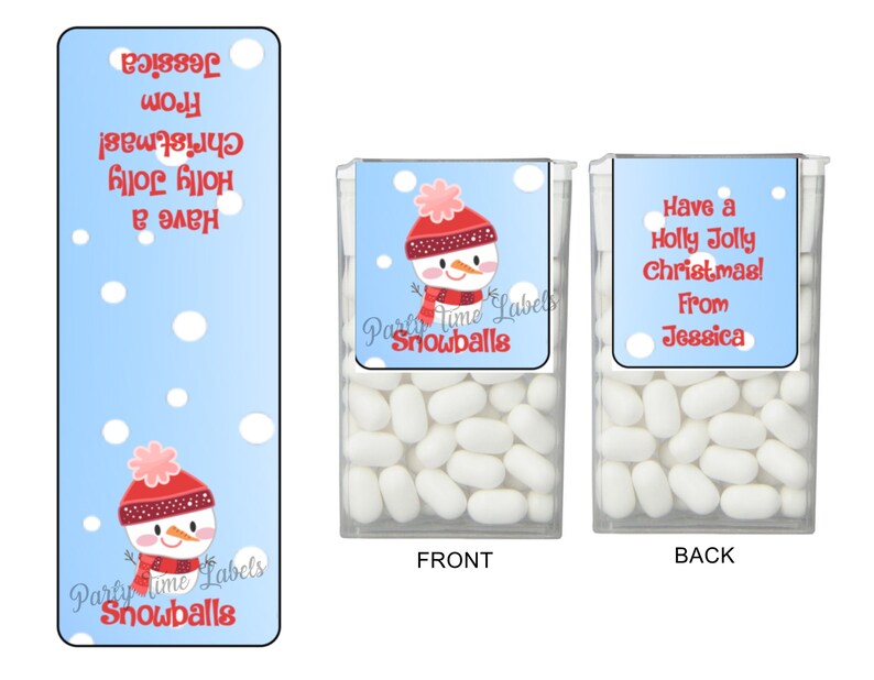 Snowman Tic Tac Labels Stocking Stuffers Christmas Party - Etsy