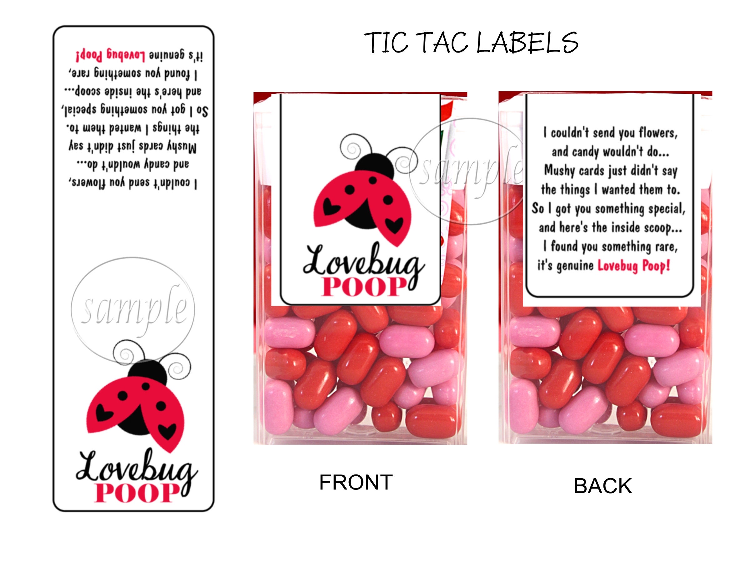 Valentine tic tac labels