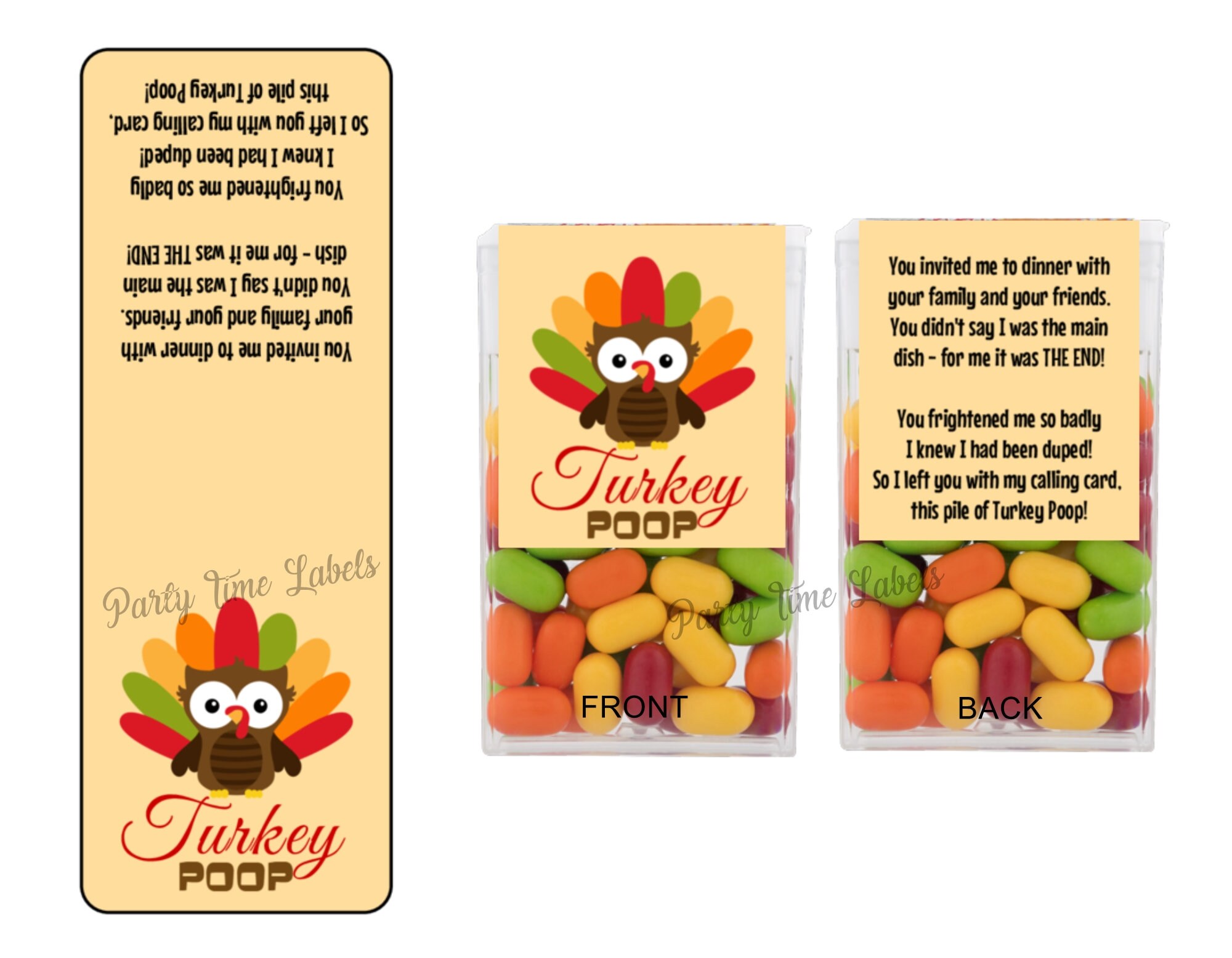 Turkey Poop Tic Tac Labels Thanksgiving Tic Tac Labels Etsy
