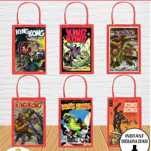 King Kong Party Bag Labels - Birthday Party Favors - DIGITAL DOWNLOAD
