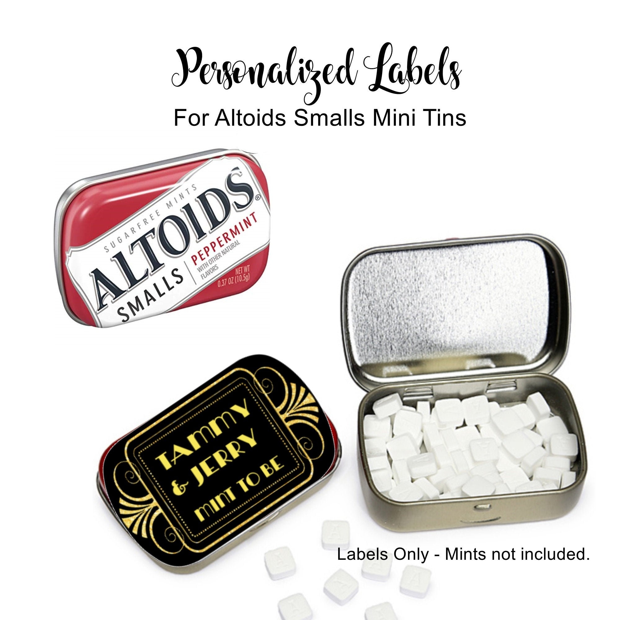 Great Gatsby Mini Altoid Tin Labels - Wedding Favor Stickers - Roaring 20s  Birthday Party Labels - 48 CT Personalized Printed Labels