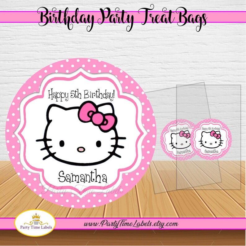 Hello Kitty Stickers & Treat Bags Birthday Party Favors Etsy