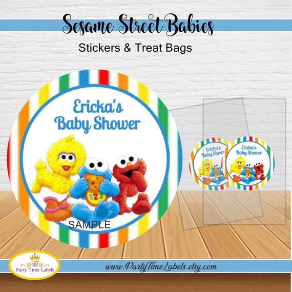 Sesame Street Babies Stickers Treat Bags Baby Shower Party