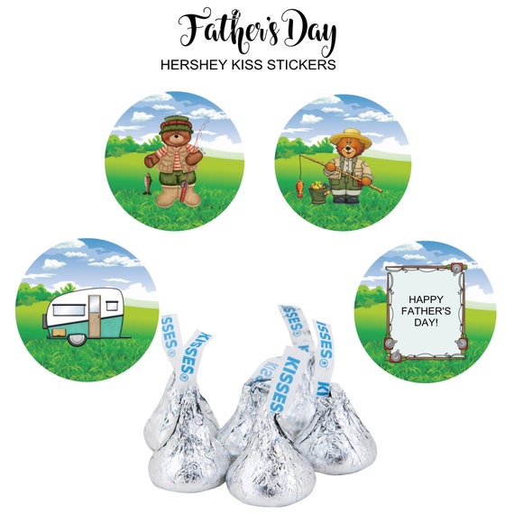 Fathers Day Hershey Kiss Stickers, Camping, Fishing, Birthday Party Favors,  Round Labels 108 CT Printed Stickers -  Canada