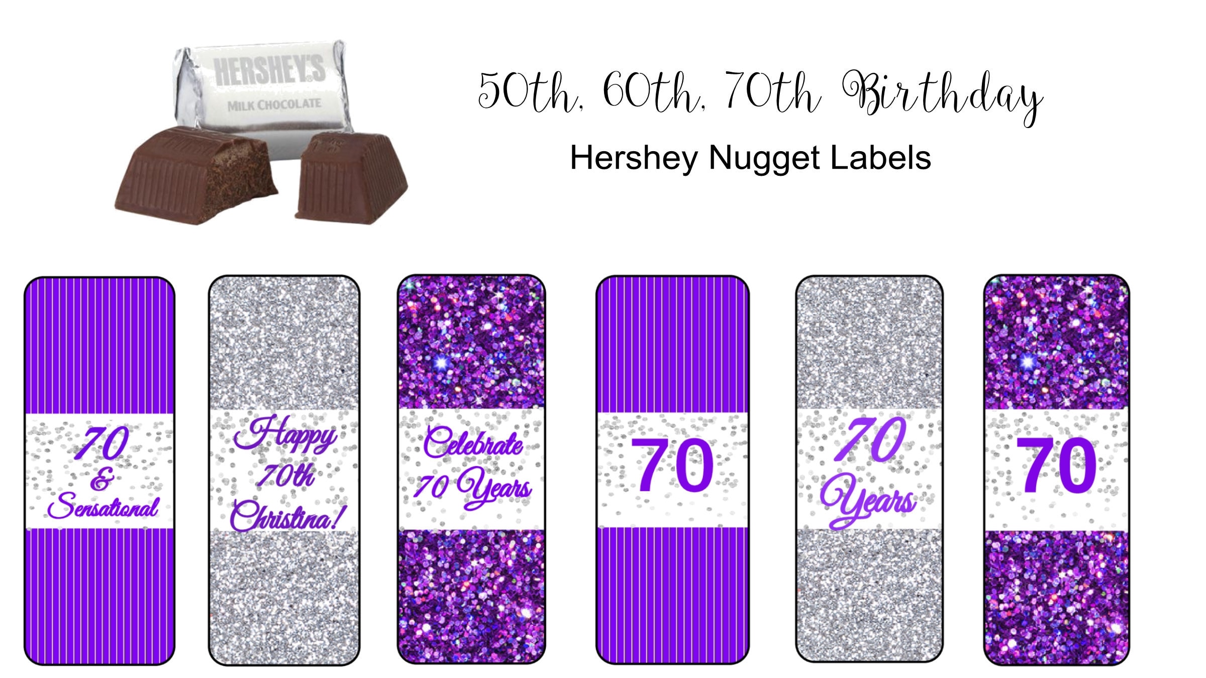 30 DAISY DUCK PERSONALIZED HERSHEY's NUGGET WRAPPERS BIRTHDAY PARTY FAVORS 