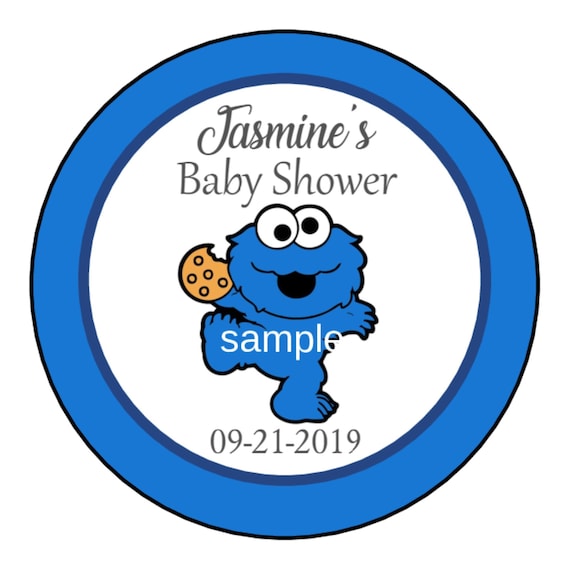 Cookie Monster Baby Shower Party Favor Labels Birthday Etsy