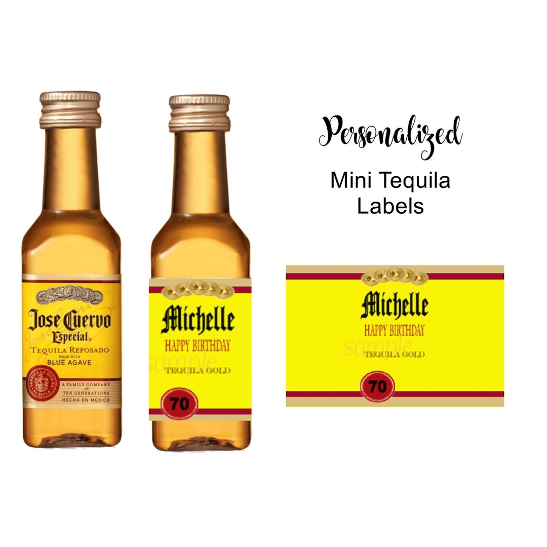 MINI Tequila Bottle Labels Liquor Bottle Stickers ANY Age Birthday