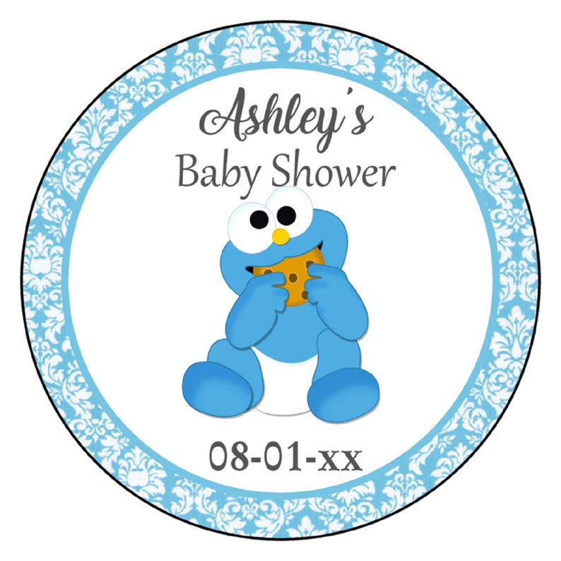 Cookie Monster Personalized Labels Baby Shower Favor Labels Etsy