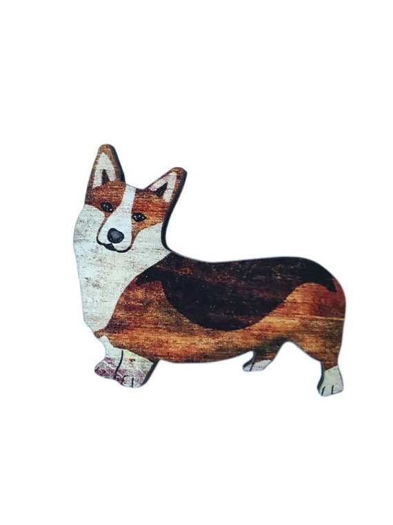 Cute Corgi Dog Pin, Fluffy Corgi Present, Dog Lover Gift, Welsh Corgi  Brooch, British Corgi