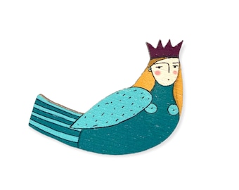 Harpy Brooch, Bird People, Feminist Pin, Lapel Pin, Pin Game