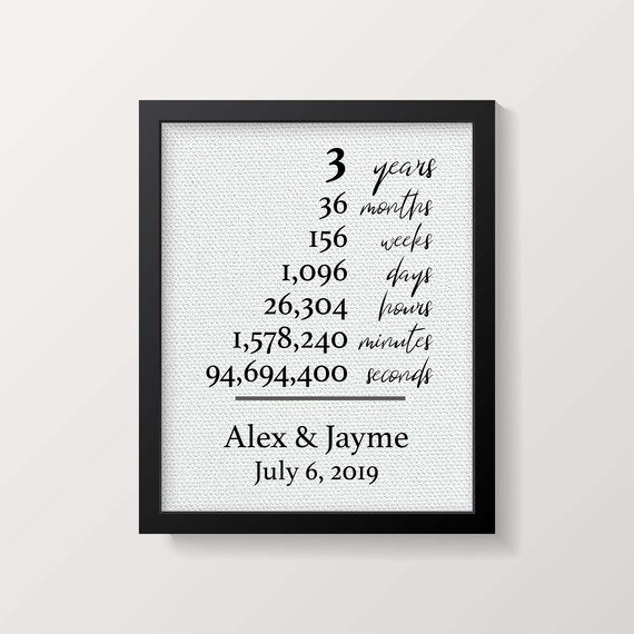 3 Year Wedding Anniversary Gift for Him 3rd Anniversary Gift for