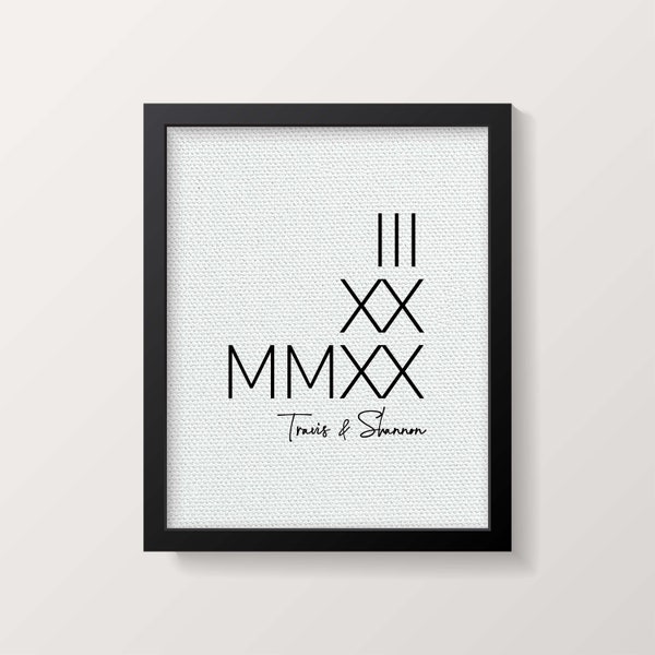 Custom Cotton Anniversary Gift for Husband | Roman Numeral Sign | 2 Year Anniversary Gift for Wife | Minimalist Wedding Day Gift for Couple