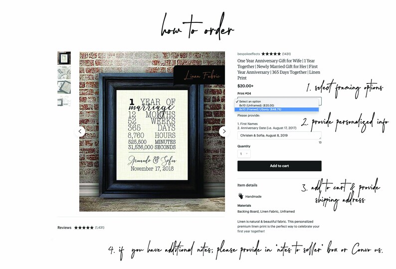 Cotton Anniversary Gift for Her Anniversary Calendar 2nd Etsy