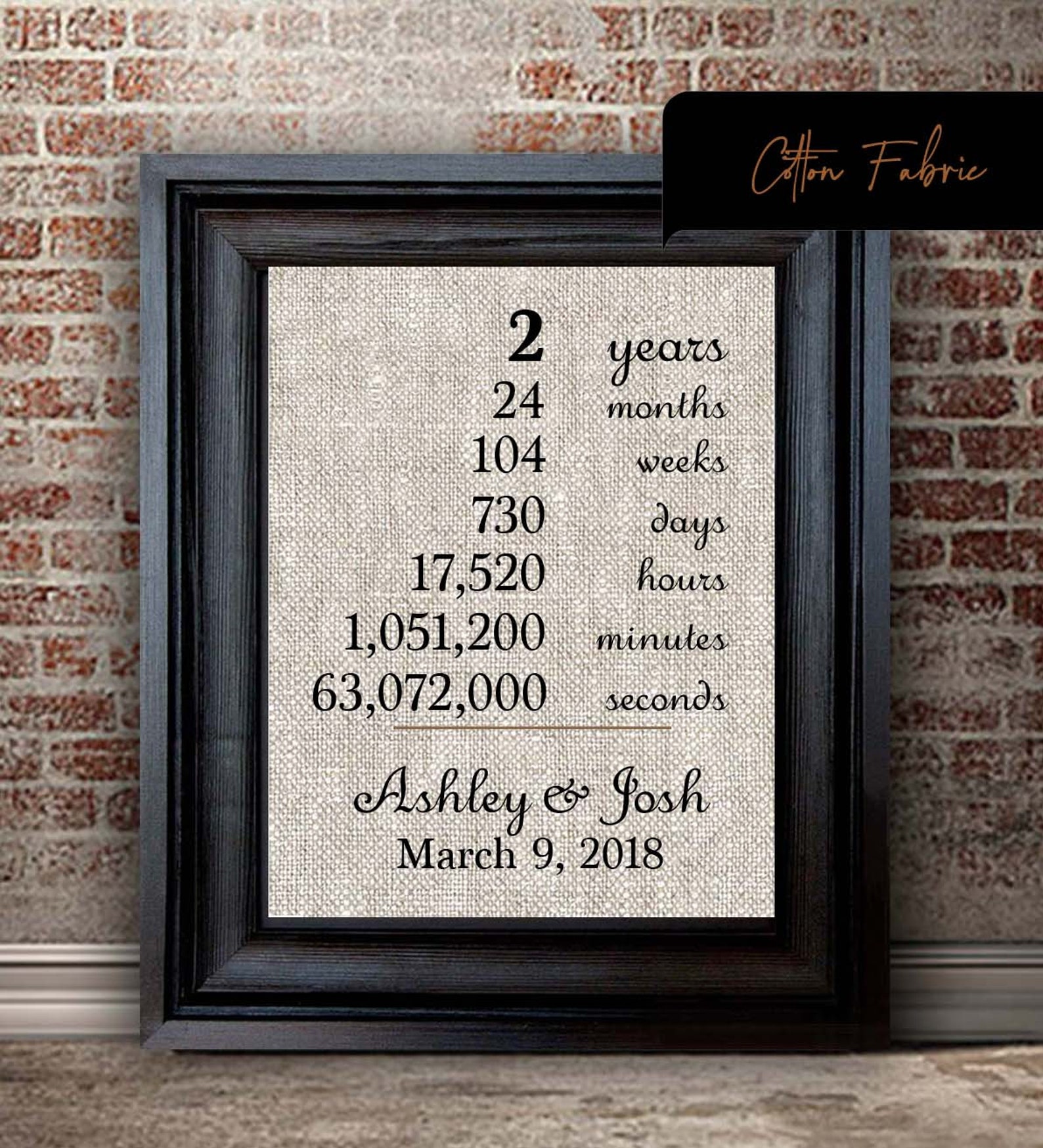 Cotton Anniversary Gift for Her Wedding Anniversary Print Etsy