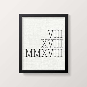 4th Anniversary Gift for Men | Roman Numeral Sign | 4 Year Anniversary Gift for Him | Linen Anniversary Gift for Husband | Bespoke Gifts