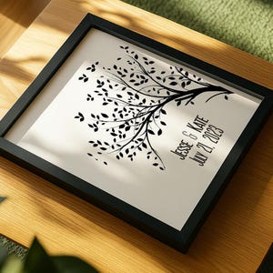4th Anniversary Gift Ideas | Linen Anniversary Print | TREE Print | Gift for Wife | 4 Years Together | Traditional Linen Gift