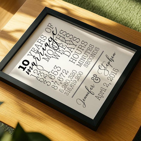 Frame 10th Anniversary Gifts For Him Photo Frame 10th Wedding